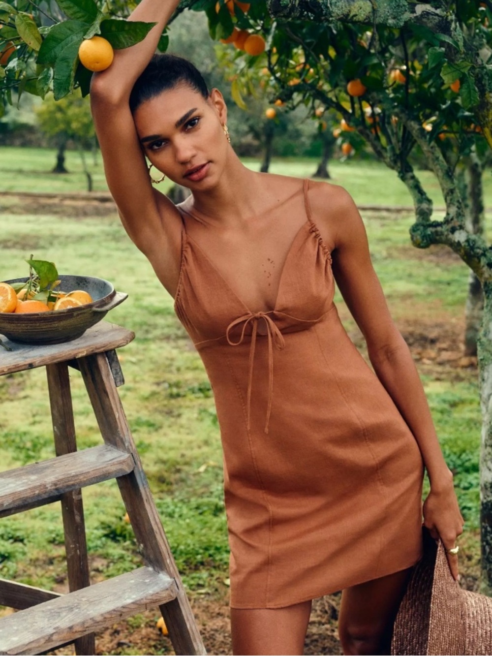 By Anthropologie Cotton Linen
Tie-Front Mini Dress